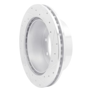 Ford E-150 Brake Rotor (1) - Rear Left - R1 Concepts - Drilled & Slotted - Silver - `99-`07